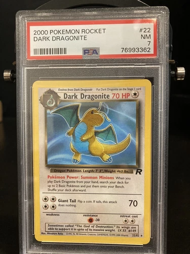 2000 Pokemon Team Rocket Dark Dragonite Non Holo 22/82 PSA 7