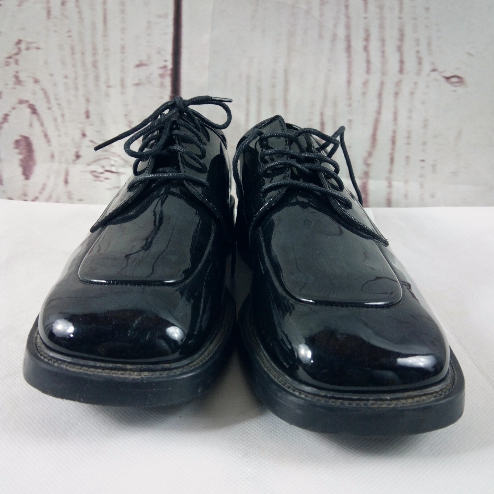 SAOLA Scarpe eleganti da uomo After Six World Party nere in pelle verniciata taglia 11 5W