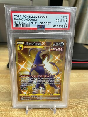 PSA 10 HOUNDOOM 179 GEM MINT POKÉMON BATTLE STYLES GOLD SECRET
