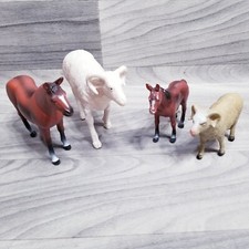 Lot of 4 Farm Animals Horses Ram Sheep Makes Sounds Zoo Safari Educational Toy