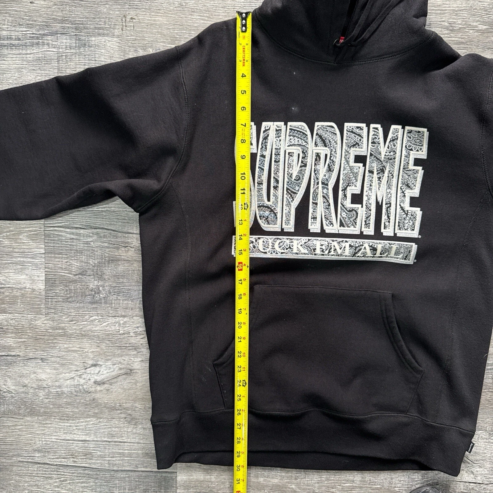 Supreme Felpa con Cappuccio Paisley F*** Em All FW 17 Nero XL