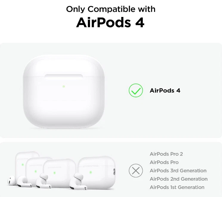 Funda transparente para AirPods 4 amarillamiento reducido, carga inalámbrica, resistente a golpes Foto 4 de 4
