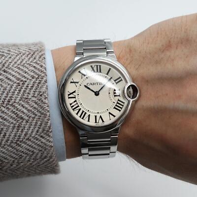 Mint Cartier W69011Z4 Ballon Bleu 36 Unisex Quartz Roman Guilloche