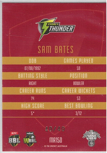 2020/21 CA Traders Cricket MOJO Ruby, Individual Card Sale only Nr-Mint. - Picture 95 of 99