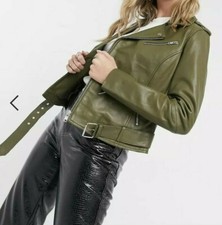 Women's Barneys Leather Biker Jacket 16 New Rrp£325