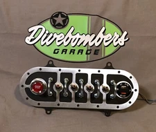 Bomber style Push Button flush mount switch panel with USB, Volt Meter, 4 Led Sw