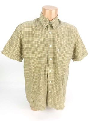 Levis Herren Hemd Gr. M Beige kariert kurzarm Freizeithemd Regular Fit (15317)