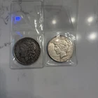 Lot Of 2, 1923-D Peace Dollar And 1888-P Morgan Dollar 90% Silver