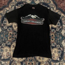 90s Harley Davidson Eagle Logo Black T-Shirt Made In USA Single Stitch Sz M