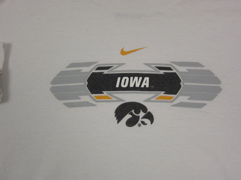 Vintage Iowa Hawkeyes Shirt Mens Large White Nike Swoosh Team Football Long - Image 4 of 4