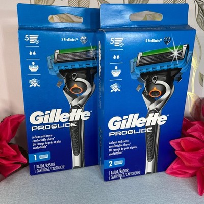 NEW Gillette ProGlide Men's 1 Razor Handle & 1 Blade Refill + 1 Razor & 2 Refill