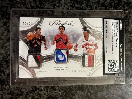 2024-25 Flawless Barrett Scottie Barnes Walter Triple NBA Logoman Patch #/25 CGC