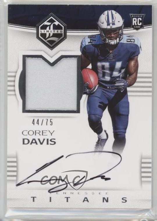 2017 Limited Spotlight Silver 44/75 Corey Davis RPA Rookie Patch Auto RC i6j