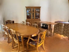 Elegant French Provincial  JJ Metz Dining Suite—12 piece set 