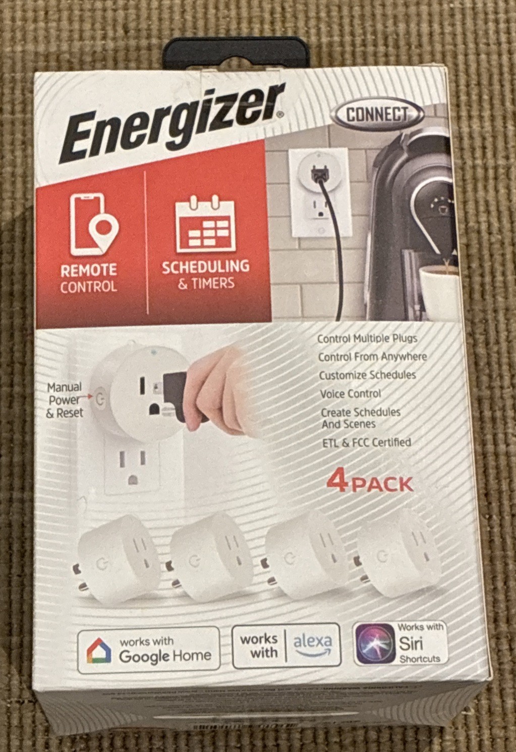 Energizer Smart Power Wifi Plug 4 Pack Grouping Voice Control Brand New ...