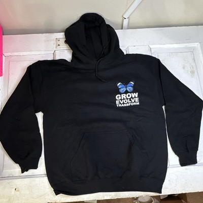 Yours Truly Phora Butterfly Graphic Hoodie Black Size M Grow Evolve Transform