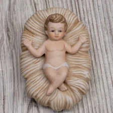 Baby Jesus Manger The Christopher Collection Lefton Nativity 06489 Pastel READ