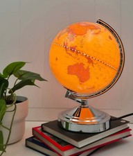 World Globe Table Touch Lamp Classic Table Decoration Lamp Brown