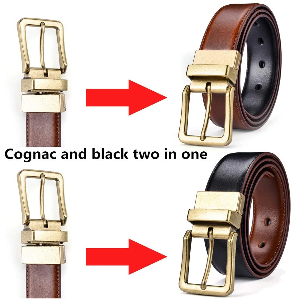 Beltox Cinturones Hombre Cuero Reversible 1.25” Ancho 1 por 2 Hebilla Giratoria Regalo B... Foto 2 de 4