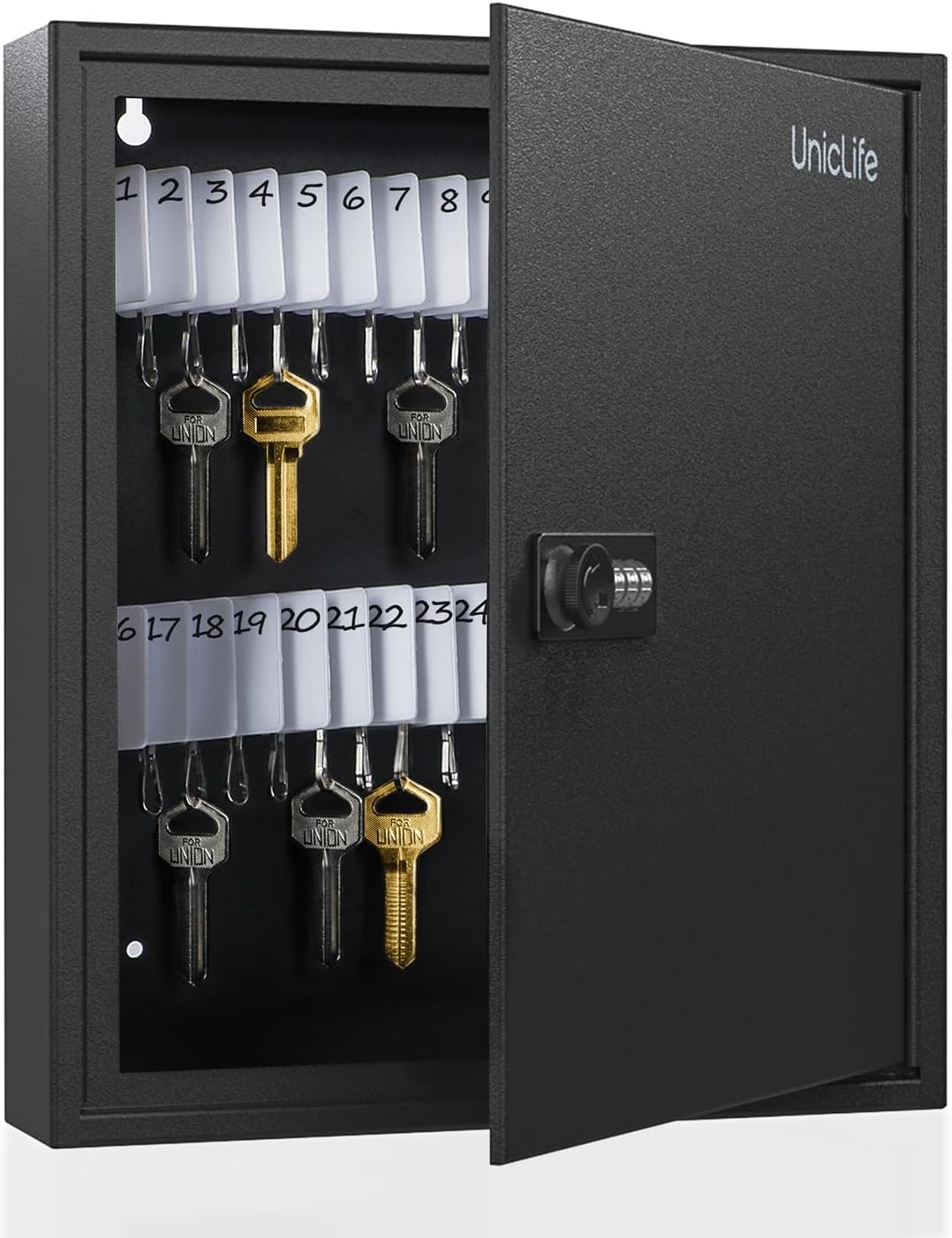 60 Position Slotted Key Cabinet with Combination Lock, Black Digital Security St