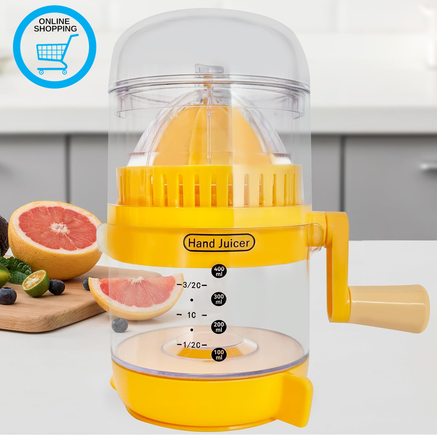 Manual Juicer with Hand Crank Citrus Fruit Squeezer BPA Free Hand Juicer Squeeze
