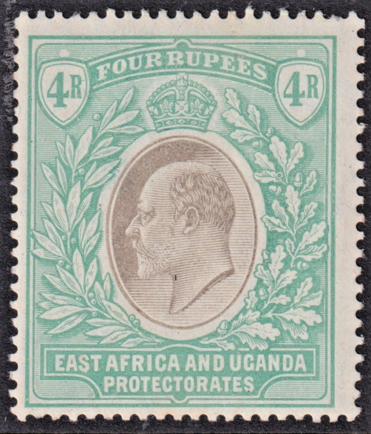 EAST AFRICA & UGANDA - KEVII 4 Rupees *MINT HINGED* SG 29 (CV £150)