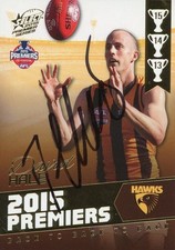 Signed 2015 Hawthorn Hawks AFL Premiers Select Series Card - David Hale