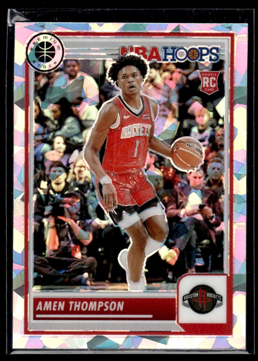 2023-24 Hoops Premium Stock Ice Amen Thompson Houston Rockets #86