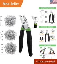 Galvanized Hog Rings with Comfortable Pliers - 300 Durable Fasteners