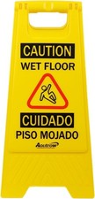 Caution Wet Floor Sign, Bilingual Foldable Safety Sign 17.12In X 8.38In X 0.94I