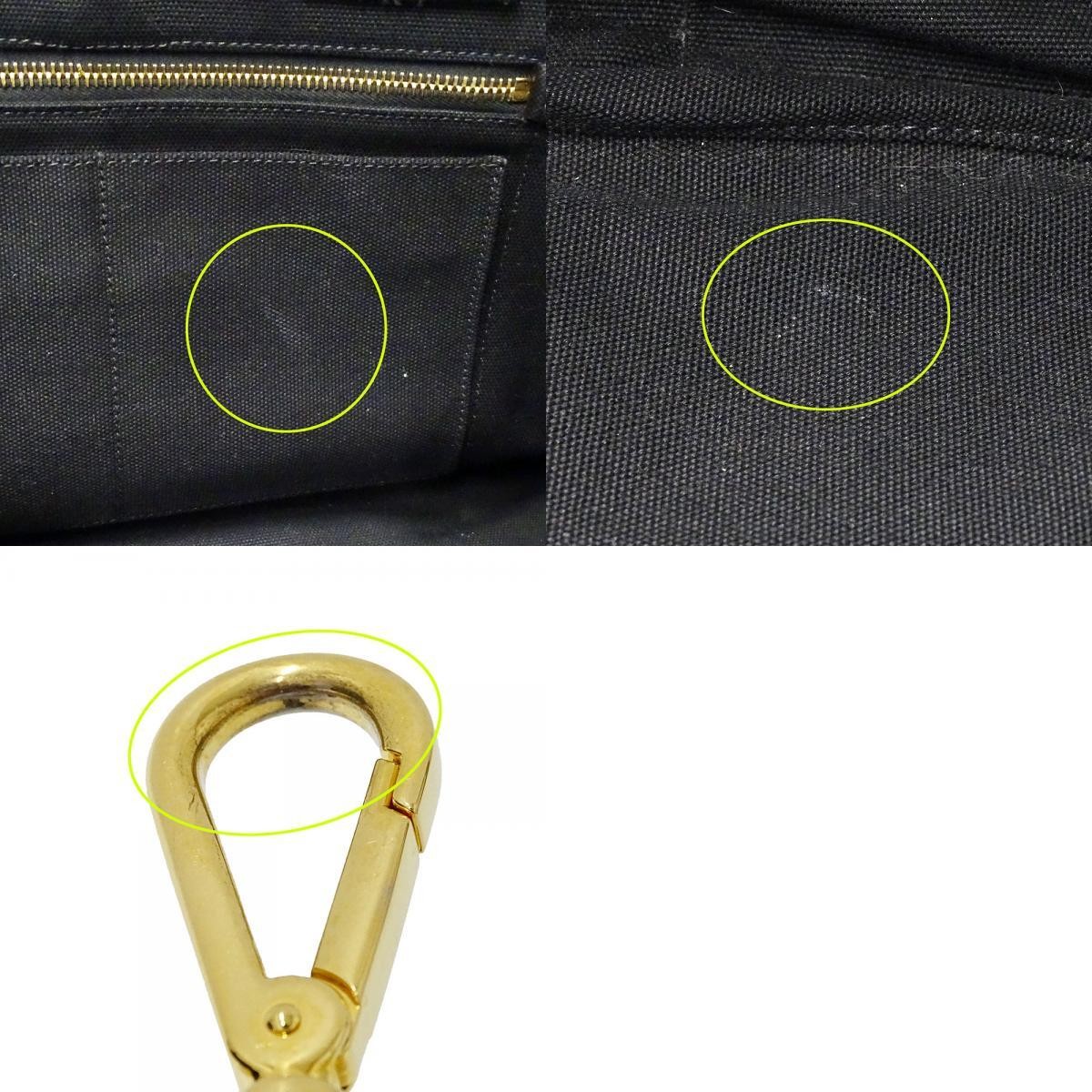 PRADA Bag Women s Brand Tote Bag Shoulder Bag 2way Canvas Canapa L Black Large C thumbnail 10