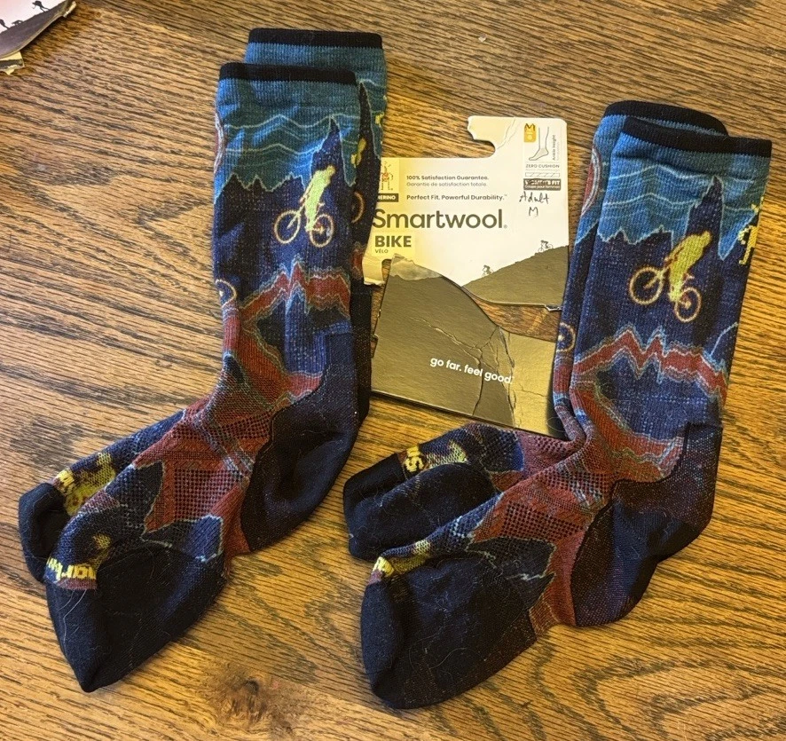 Smartwool 2 pares de calcetines bicicleta ciclismo bicicleta de montaña NUEVO adulto mediano Foto 2 de 4