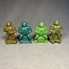 Vtg 1991 Topps TMNT Bubble Gum Container Candy Figures COMPLETE SET Leo Mike Don
