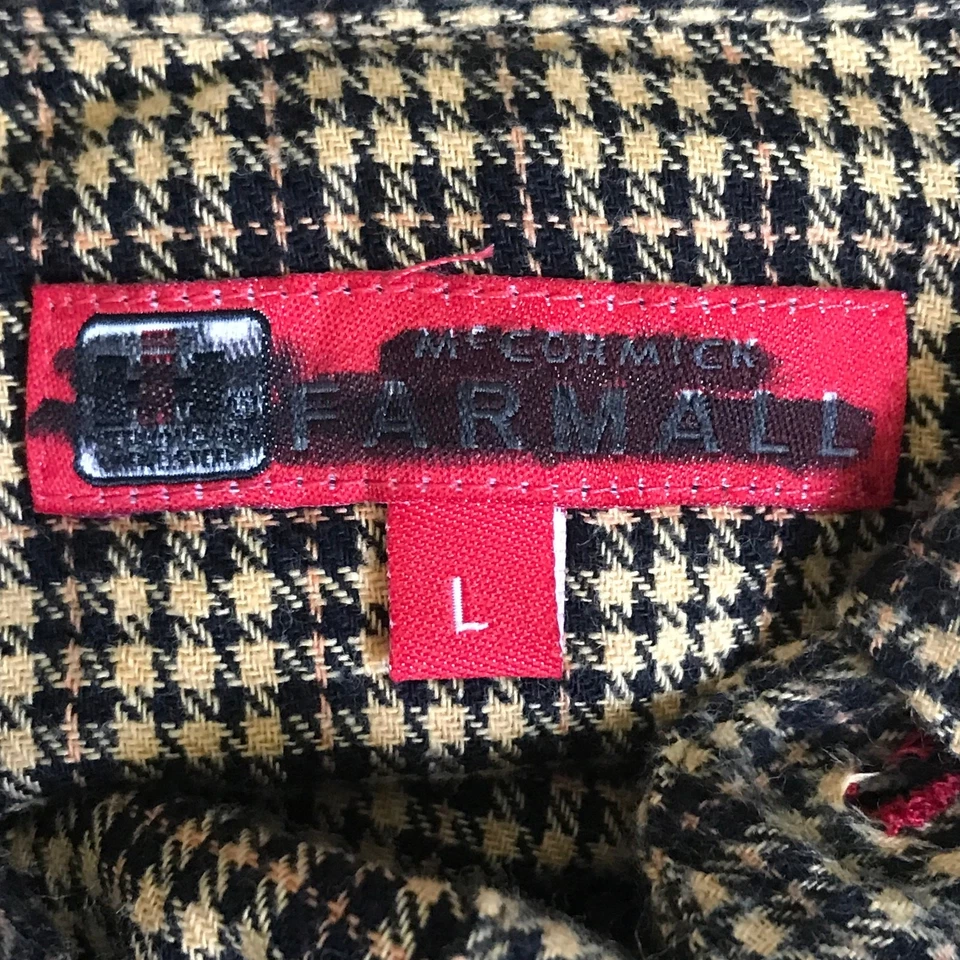 Camisa McCormick Farmall Para Hombres Franela Manga Larga Perla Botón a Presión Western L Foto 3 de 4