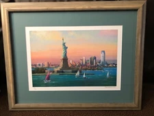 Alexander Chen "Statue of Liberty Jersey City Skyline" Framed Signed & Numbered