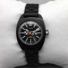 Vintage Timex Motor Sports Rally Watch Womens 24mm Black Dial Manual Wind