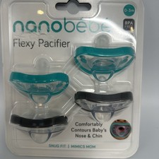 Nanobebe Baby Pacifiers 0-3 Month - Orthodontic, Curves Comfortably with Face...