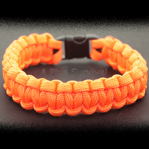 Arancione Neon - Bracciale Corda Sopravvivenza Emergenza Paracord 550 LB - Made in USA - Foto 1 di 2