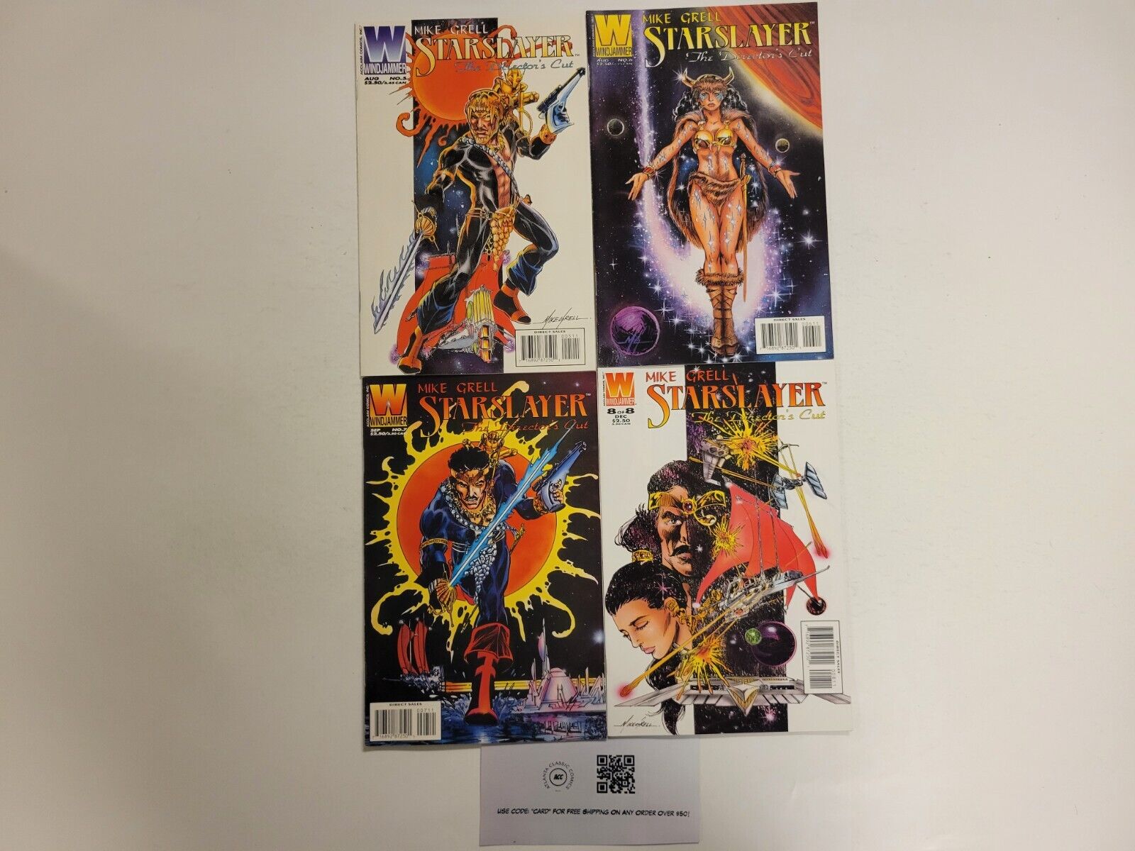 4 Starslayer Windjammer Comic Books #1 2 3 4 Mike Grell 65 TJ9