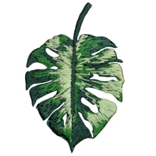 Monstera Leaf Applique Patch - Tropical House Plant Embroidered Badge 2" Iron On