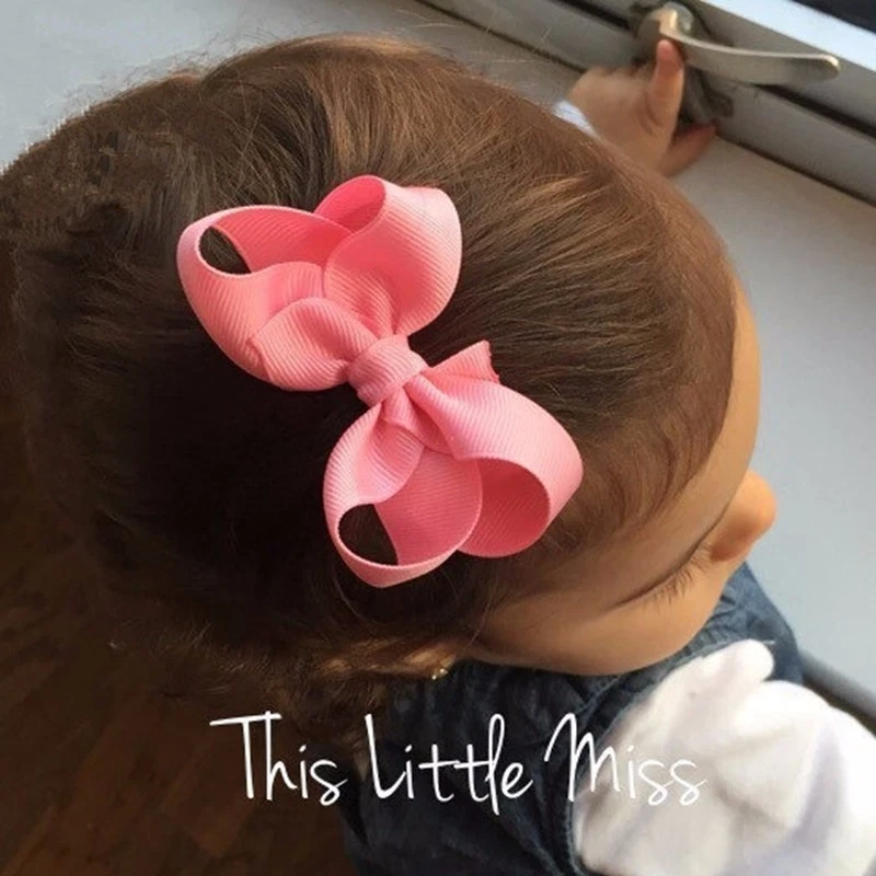 40 Pcs Baby Girls Kids 3" Grosgrain Ribbon Boutique Hair Bows Alligator Clips - Image 2 of 4