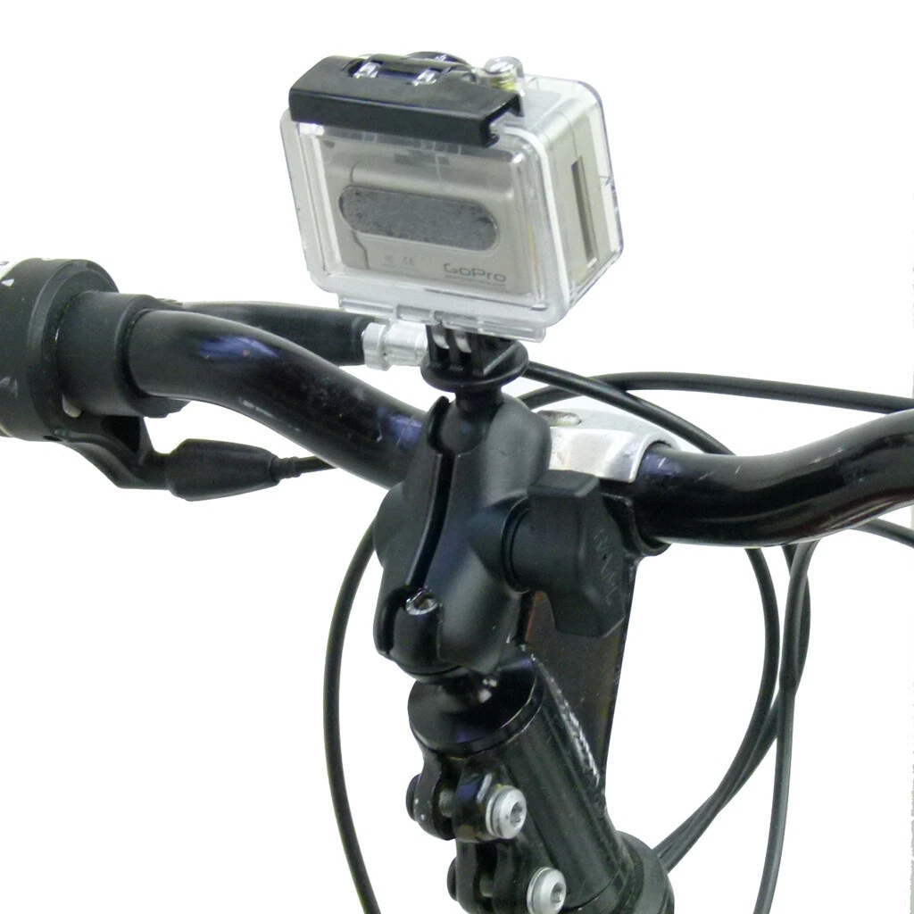 Bicycle Head Stem Mount with Short Double Socket Arm and GoPro