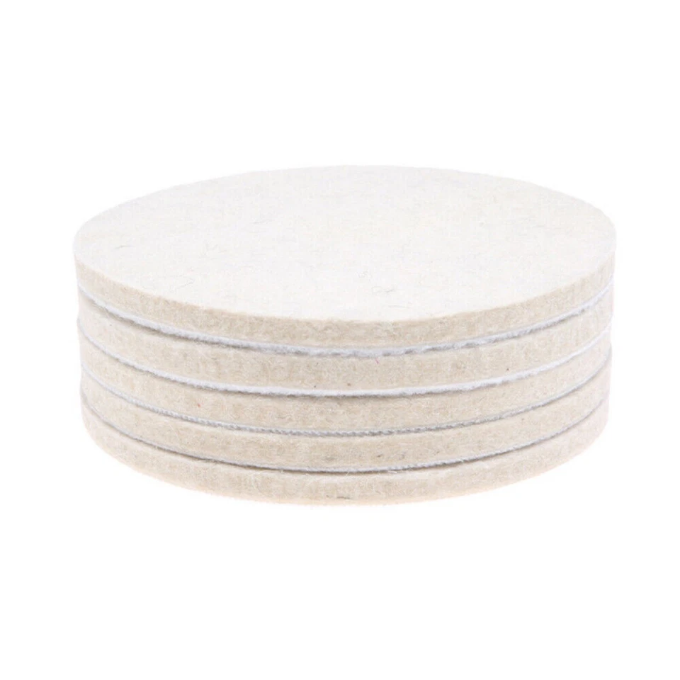 4'' 5'' Wool Buffing Polishing Wheel Disc Pad Hook and Loop for Buffer Polisher - Image 4 of 4