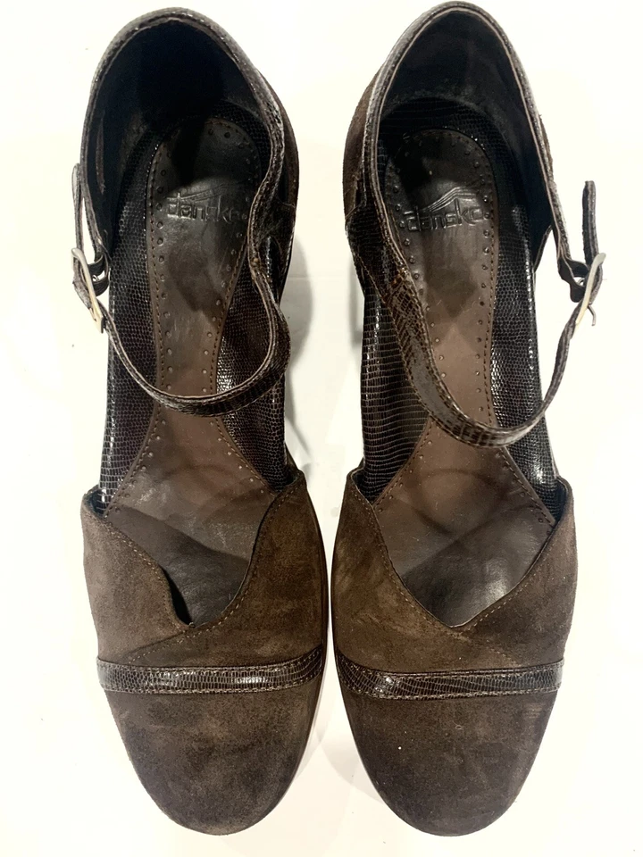 Sandalias dansko roxy marrón gamuza correa al tobillo talla 39 mujer zapatos  Foto 2 de 4