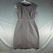 Elie Tahari Tank Mini Dress Womens Size 4 Black Back Zip Cap Sleeve Round Neck