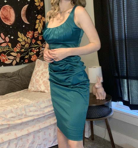teal y2k bodycon dress | eBay