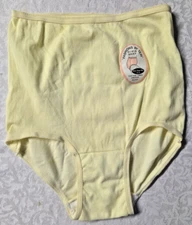 Fashions By Teri Panties Panty Undies Brief Granny Pale Yellow NOS Hong Kong