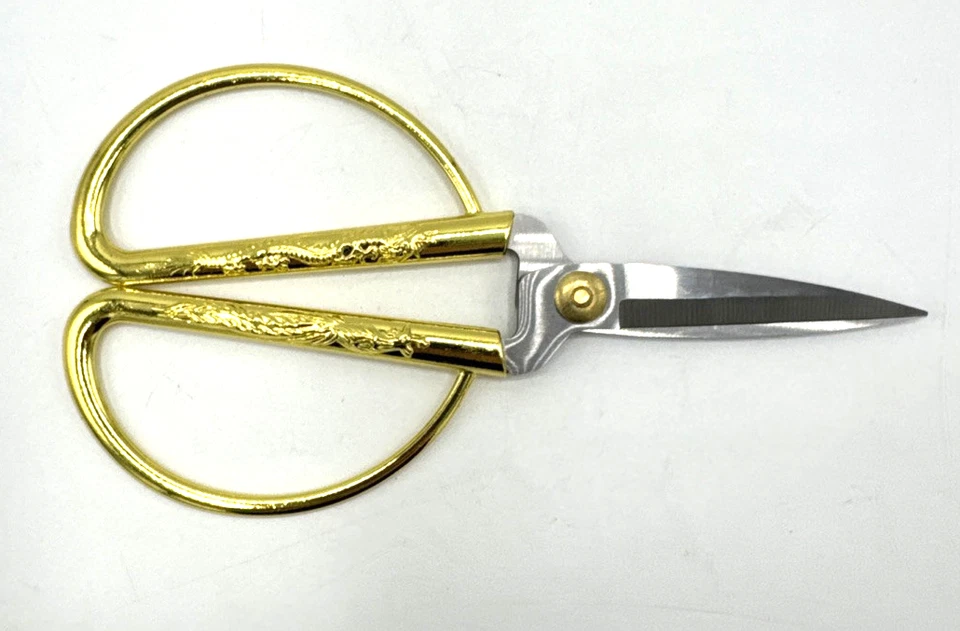 Dragon and Phoenix Scissors 6 1/2 inches Gold Stainless Steel Sewing Bonsai - Image 2 of 4