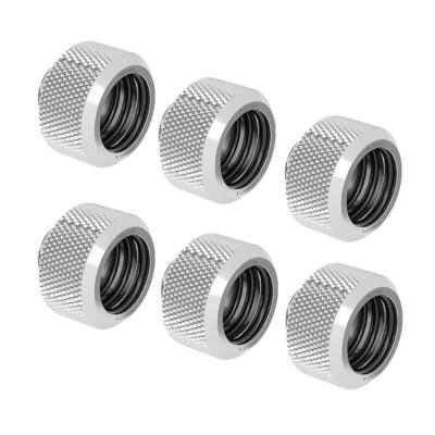 Barrow G1/4 - 16 mm Doppeldichtung Hartrohr Kompressionsbeschlag - Glänzend Silber (6 Stck.)