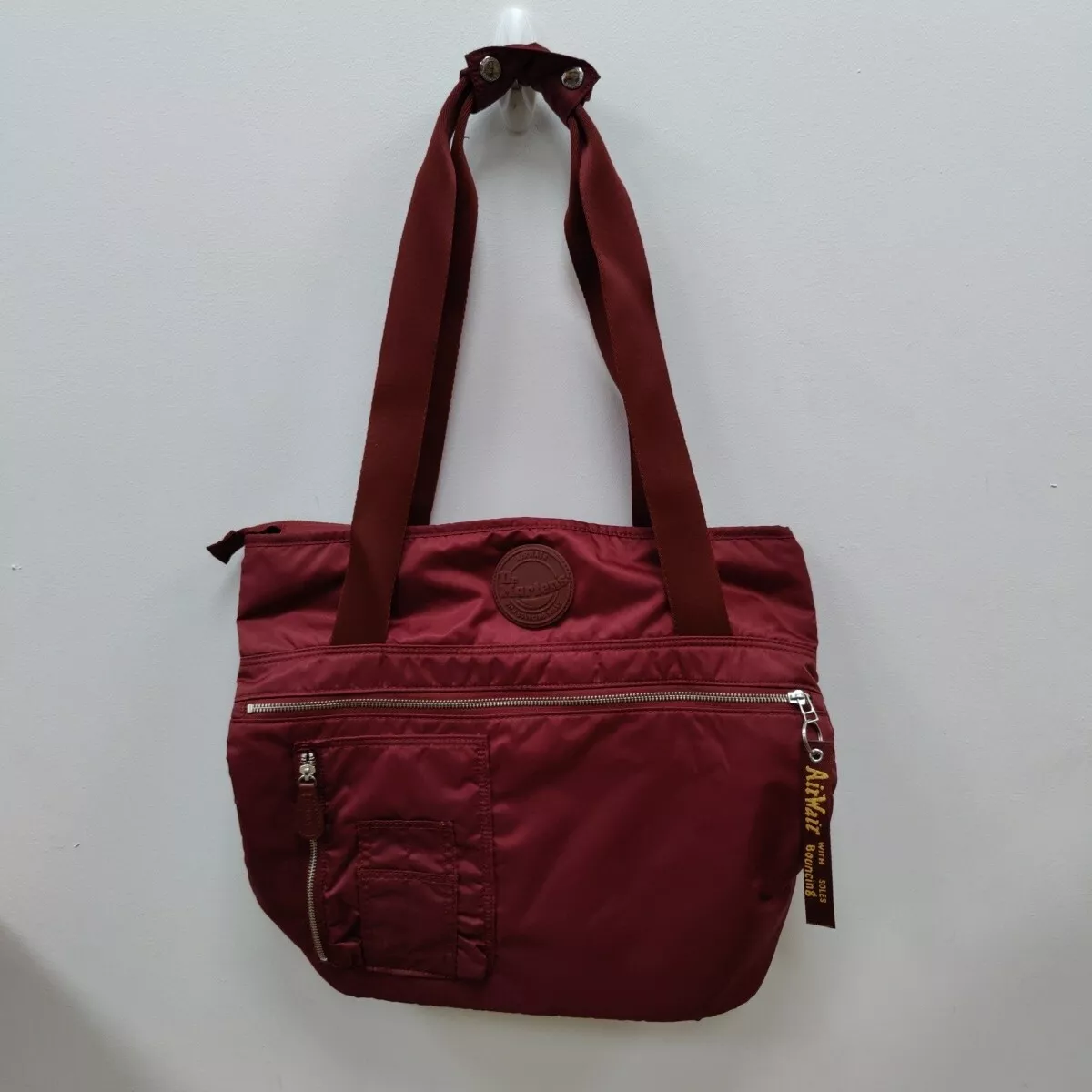 Dr Martens Flight Tote Red Cherry Nylon Travel Shoulder Bag Backpack Size 17